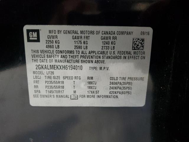 Photo 14 from auction – 2017 GMC TERRAIN SL with VIN 2GKALMEKXH6194010