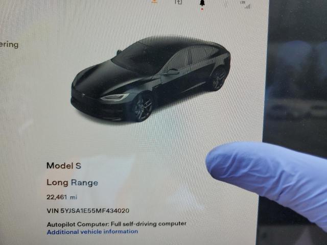 Photo 9 from auction – 2021 TESLA MODEL S with VIN 5YJSA1E55MF434020