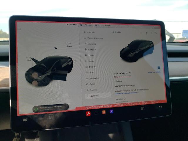 Photo 9 from auction – 2022 TESLA MODEL Y with VIN 7SAYGDEF6NF342051