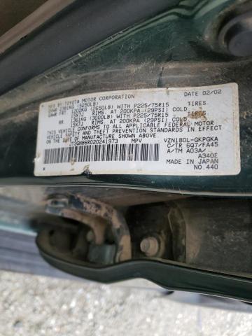 Photo 14 from auction – 2002 TOYOTA 4RUNNER SR with VIN JT3GN86R020241973