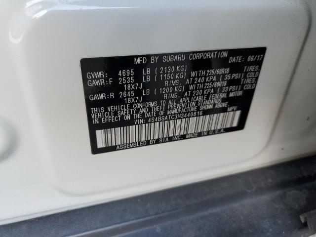 Photo 14 from auction – 2017 SUBARU OUTBACK TO with VIN 4S4BSATC3H3440816
