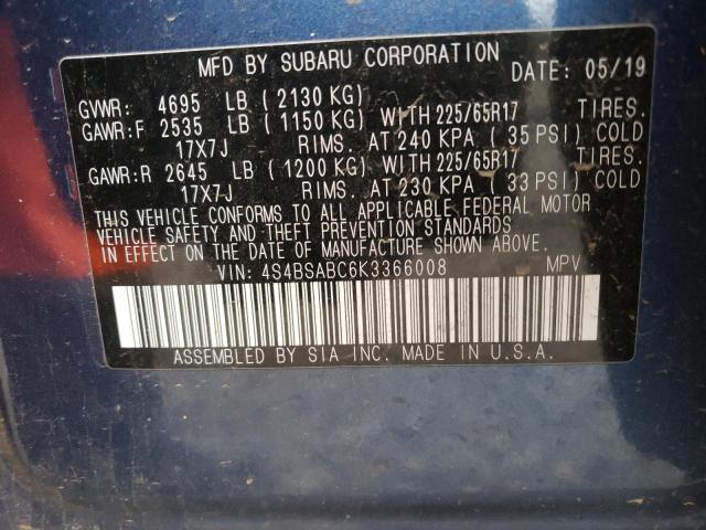 Photo 14 from auction – 2019 SUBARU OUTBACK 2. with VIN 4S4BSABC6K3366008
