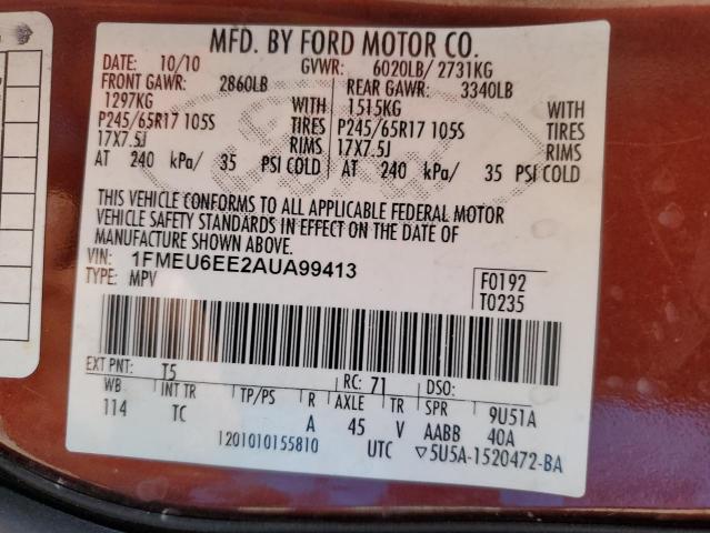 Photo 14 from auction – 2010 FORD EXPLORER E with VIN 1FMEU6EE2AUA99413