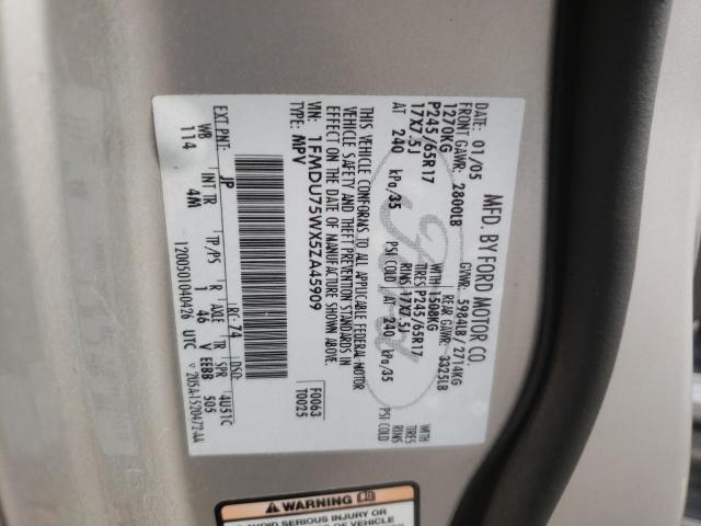 Photo 14 from auction – 2005 FORD EXPLORER L with VIN 1FMDU75WX5ZA45909