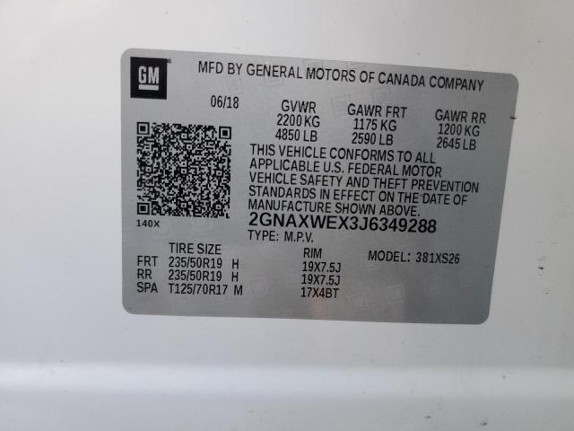 Photo 14 from auction – 2018 CHEVROLET EQUINOX PR with VIN 2GNAXWEX3J6349288