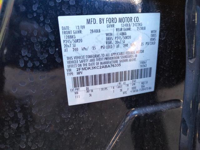 Photo 14 from auction – 2010 FORD EDGE LIMIT with VIN 2FMDK3KC2ABA76335