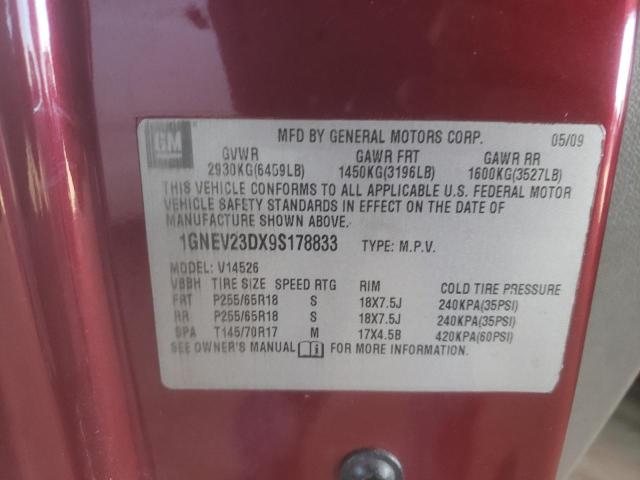 Photo 14 from auction – 2009 CHEVROLET TRAVERSE with VIN 1GNEV23DX9S178833