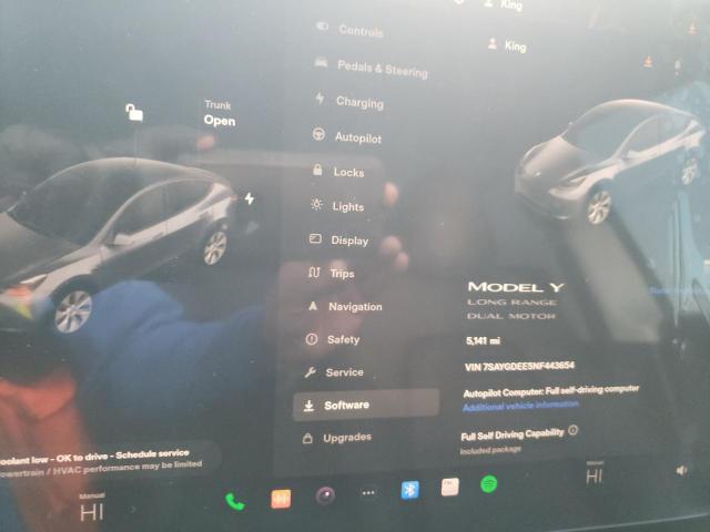 Photo 8 from auction – 2022 TESLA MODEL Y with VIN 7SAYGDEE5NF443654