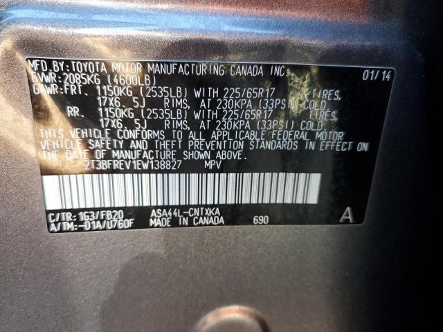 Photo 14 from auction – 2014 TOYOTA RAV4 LE with VIN 2T3BFREV1EW138827