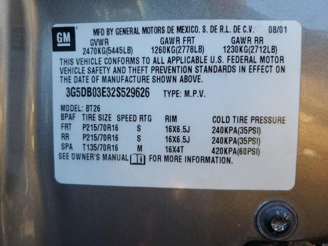 Photo 14 from auction – 2002 BUICK RENDEZVOUS with VIN 3G5DB03E32S529626