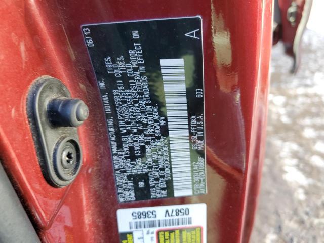 Photo 14 from auction – 2013 TOYOTA SIENNA XLE with VIN 5TDDK3DC0DS067377