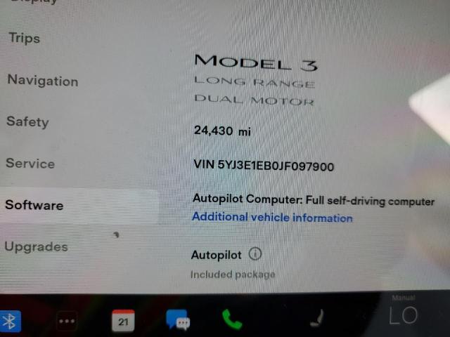 Photo 9 from auction – 2018 TESLA MODEL 3 with VIN 5YJ3E1EB0JF097900