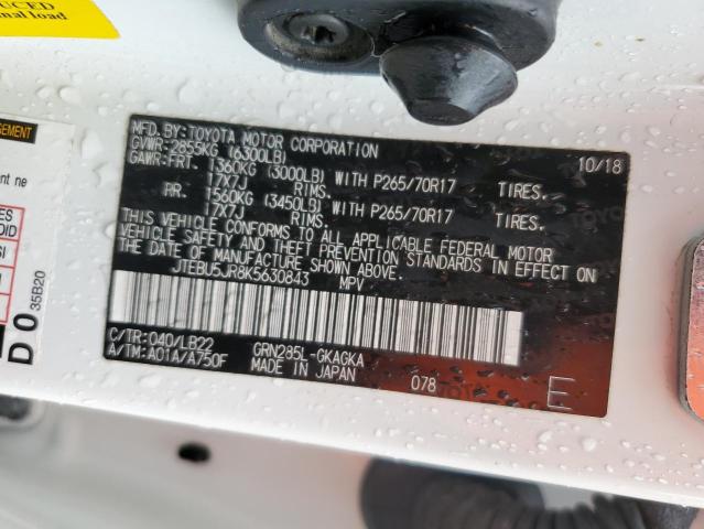 Photo 14 from auction – 2019 TOYOTA 4RUNNER SR with VIN JTEBU5JR8K5630843