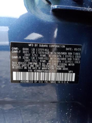 Photo 14 from auction – 2021 SUBARU ASCENT LIM with VIN 4S4WMAPD8M3452081