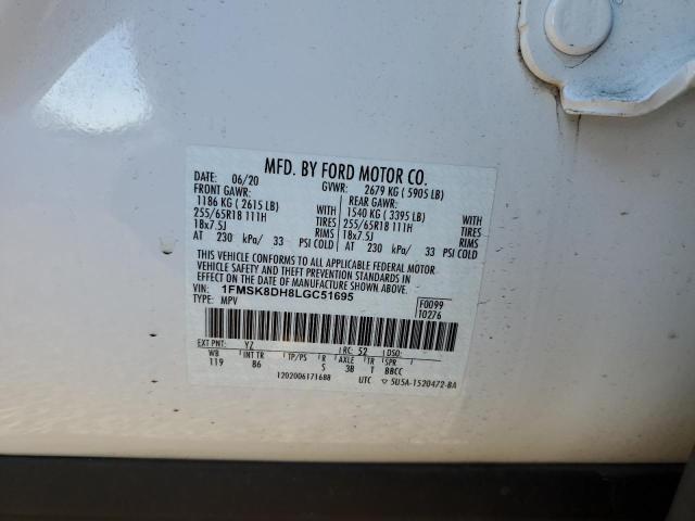 Photo 14 from auction – 2020 FORD EXPLORER X with VIN 1FMSK8DH8LGC51695
