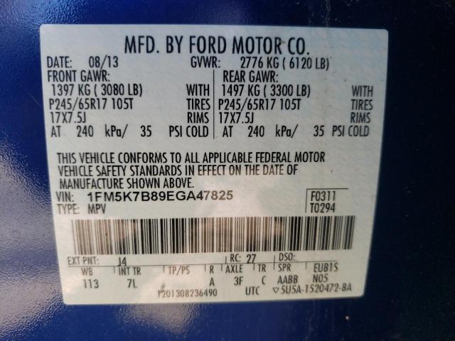 Photo 14 from auction – 2014 FORD EXPLORER with VIN 1FM5K7B89EGA47825