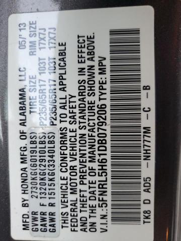 Photo 10 from auction – 2013 HONDA ODYSSEY EX with VIN 5FNRL5H61DB079206