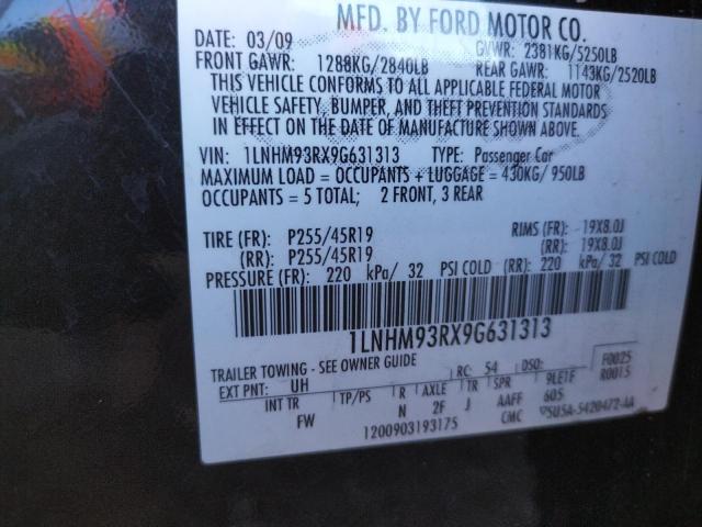 Photo 14 from auction – 2009 LINCOLN MKS with VIN 1LNHM93RX9G631313