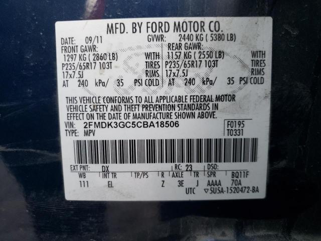 Photo 14 from auction – 2012 FORD EDGE SE with VIN 2FMDK3GC5CBA18506