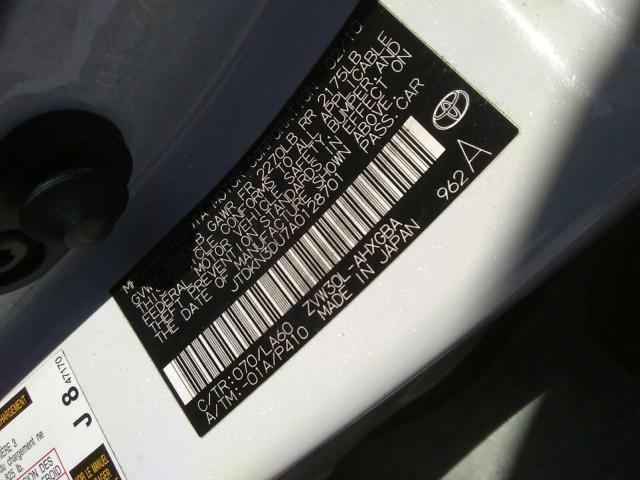 Photo 10 from auction – 2010 TOYOTA PRIUS with VIN JTDKN3DU7A0128701