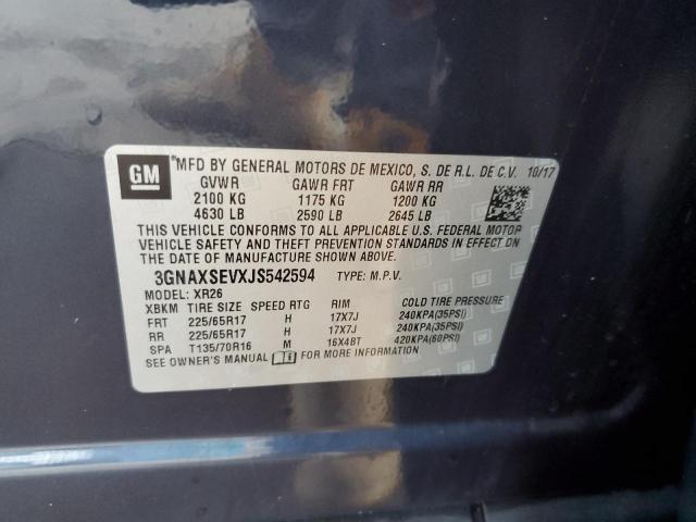 Photo 14 from auction – 2018 CHEVROLET EQUINOX LT with VIN 3GNAXSEVXJS542594