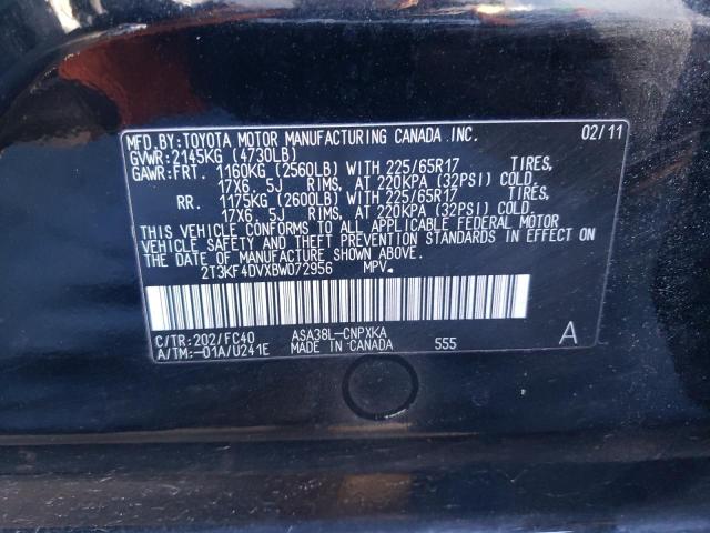 Photo 14 from auction – 2011 TOYOTA RAV4 with VIN 2T3KF4DVXBW072956