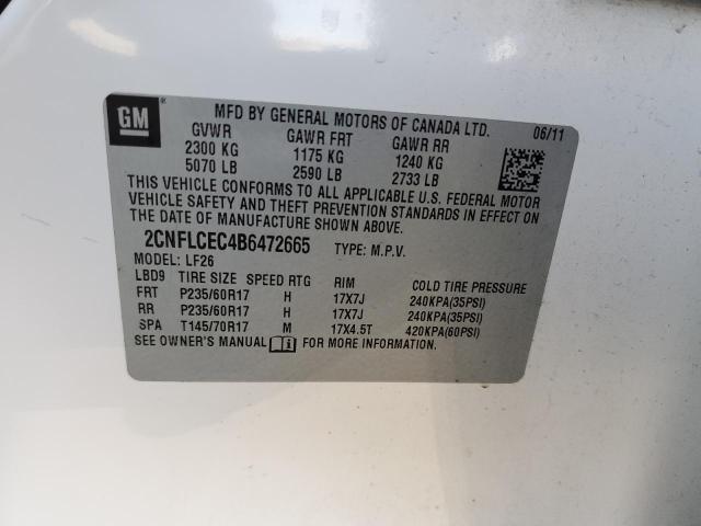 Photo 14 from auction – 2011 CHEVROLET EQUINOX LS with VIN 2CNFLCEC4B6472665