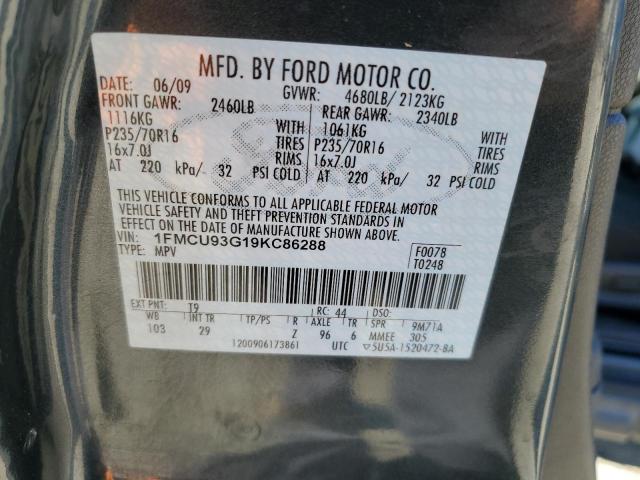 Photo 14 from auction – 2009 FORD ESCAPE XLT with VIN 1FMCU93G19KC86288