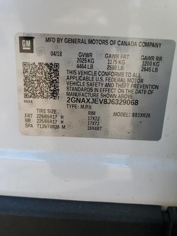 Photo 14 from auction – 2018 CHEVROLET EQUINOX LT with VIN 2GNAXJEV8J6329068