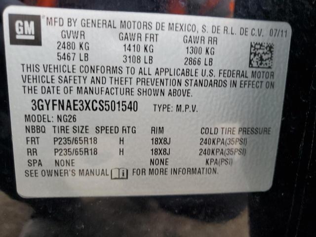 Photo 14 from auction – 2012 CADILLAC SRX LUXURY with VIN 3GYFNAE3XCS501540