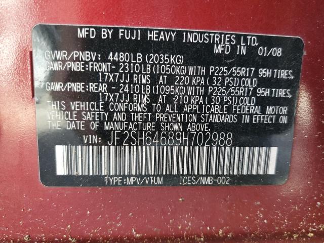 Photo 14 from auction – 2009 SUBARU FORESTER 2 with VIN JF2SH64689H702988