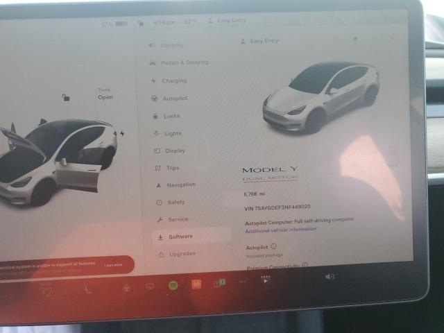 Zdjęcie 9 z aukcji – 2022 TESLA MODEL Y z VIN 7SAYGDEF3NF449025