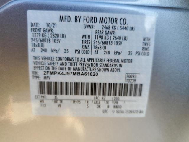 Photo 14 from auction – 2021 FORD EDGE SEL with VIN 2FMPK4J97MBA61620