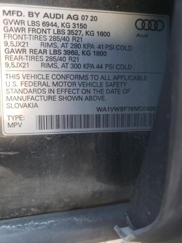 Photo 14 from auction – 2021 AUDI SQ7 PRESTI with VIN WA1VWBF78MD000535