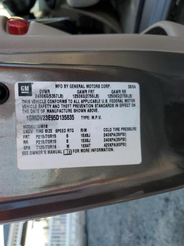 Photo 14 from auction – 2005 PONTIAC MONTANA with VIN 1GMDV23E95D135835