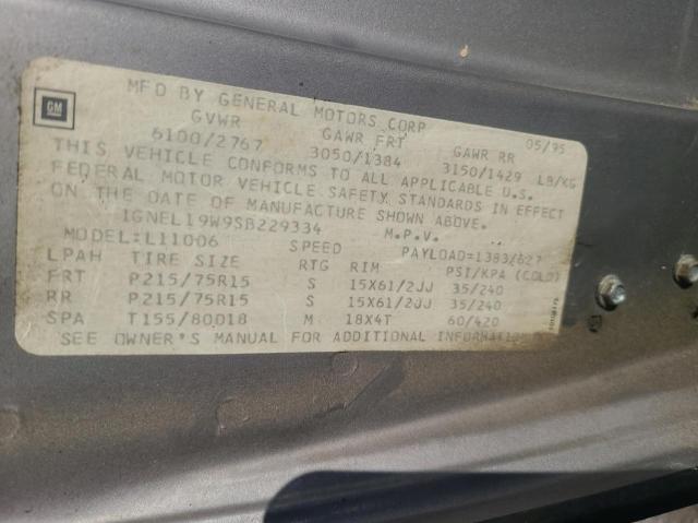 Photo 10 from auction – 1995 CHEVROLET ASTRO with VIN 1GNEL19W9SB229334