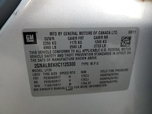 Photo 14 from auction – 2012 CHEVROLET EQUINOX LS with VIN 2GNALBEK8C1125300