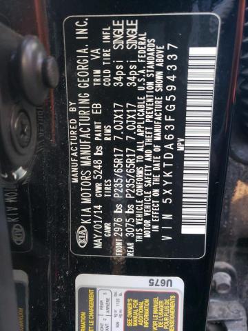 Photo 14 from auction – 2015 KIA SORENTO LX with VIN 5XYKTDA63FG594337