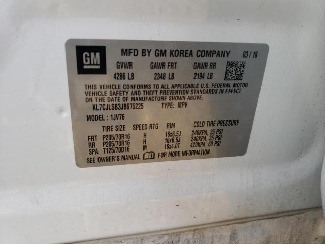 Photo 14 from auction – 2018 CHEVROLET TRAX 1LT with VIN KL7CJLSB3JB675225