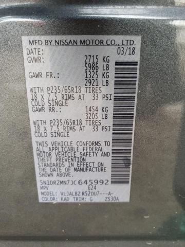 Photo 14 from auction – 2018 NISSAN PATHFINDER with VIN 5N1DR2MN7JC645992