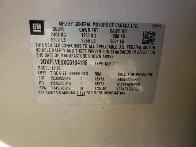 Photo 10 from auction – 2012 GMC TERRAIN SL with VIN 2GKFLVE5XC6184186