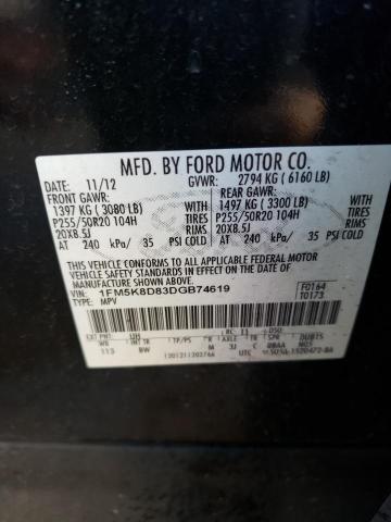 Photo 10 from auction – 2013 FORD EXPLORER X with VIN 1FM5K8D83DGB74619