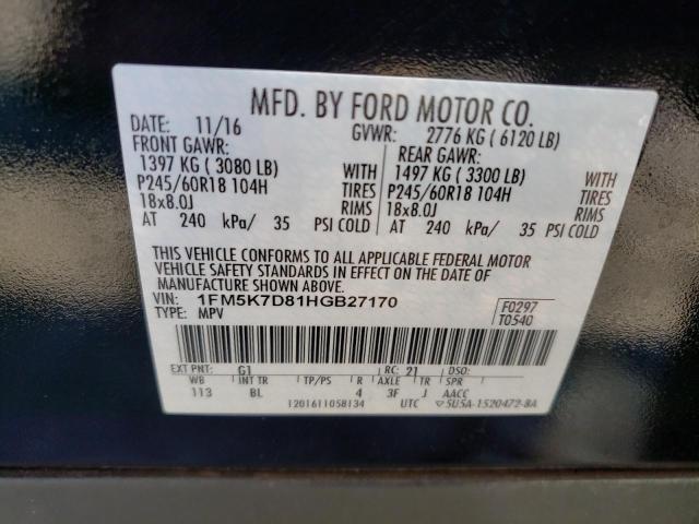 Photo 14 from auction – 2017 FORD EXPLORER X with VIN 1FM5K7D81HGB27170