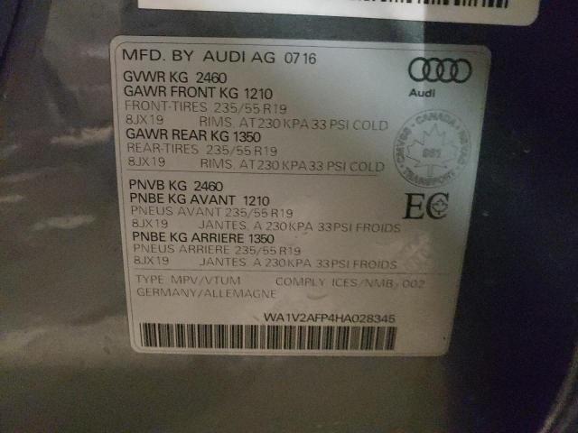 Photo 14 from auction – 2017 AUDI Q5 TECHNIK with VIN WA1V2AFP4HA028345