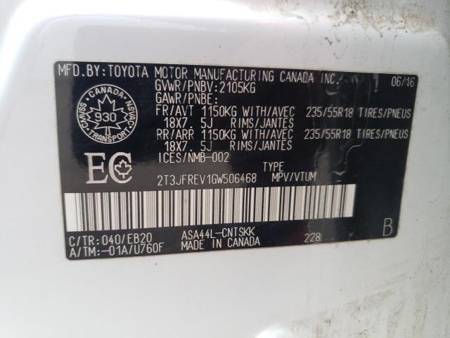 Photo 14 from auction – 2016 TOYOTA RAV4 SE with VIN 2T3JFREV1GW506468