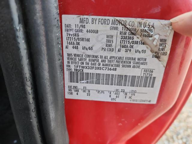 Photo 10 from auction – 1999 FORD F350 SUPER with VIN 1FTWX32F3XEC73648