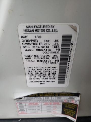 Photo 14 from auction – 2006 INFINITI FX35 with VIN JNRAS08W66X202218