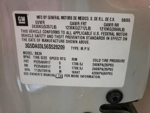 Photo 14 from auction – 2006 BUICK RENDEZVOUS with VIN 3G5DA03L56S528209