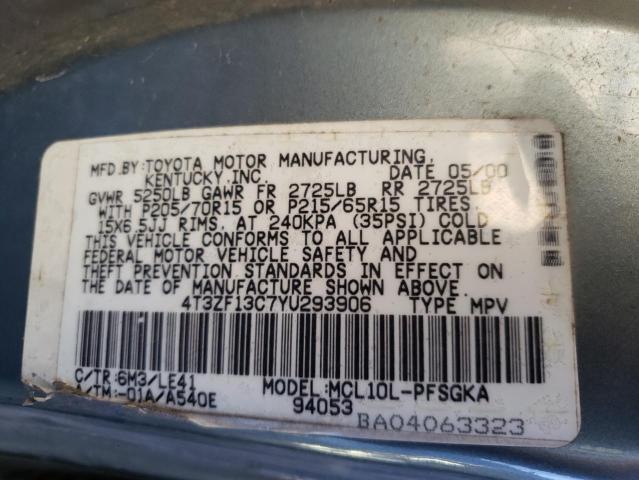 Photo 14 from auction – 2000 TOYOTA SIENNA with VIN 4T3ZF13C7YU293906