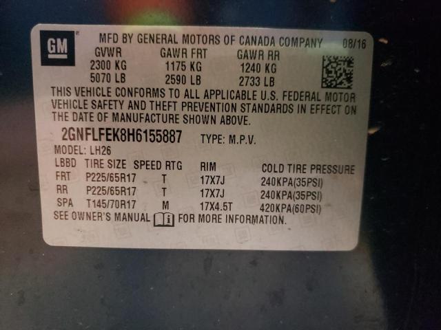 Photo 14 from auction – 2017 CHEVROLET EQUINOX LT with VIN 2GNFLFEK8H6155887